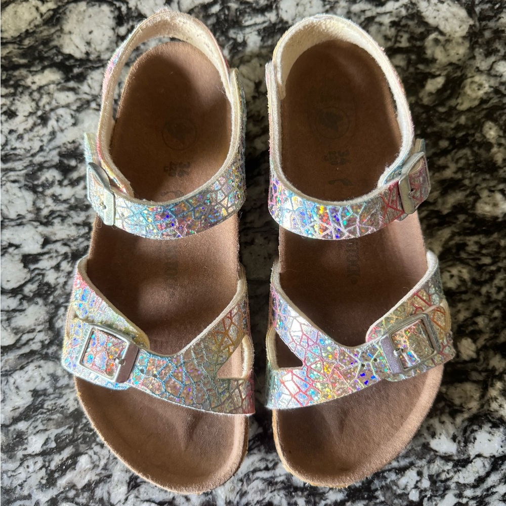 Birkenstock Kids Iridescent Holographic Glitter Sandals - size 34 - Picture 8 of 8